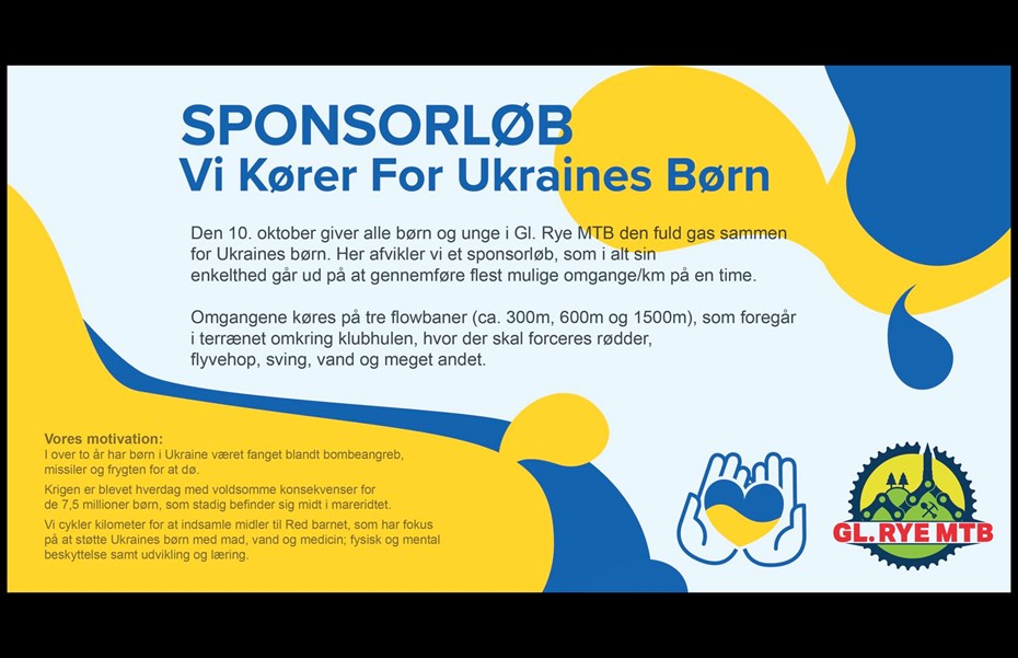 SPONSORLØB: Gl. Rye MTB kører For Ukraines Børn